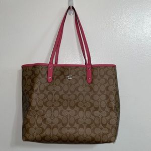 LOWEST PRICE DROP!! COACH BROWN/PINK REVERSABLE BAG REG. $300/GENTLY USED $175